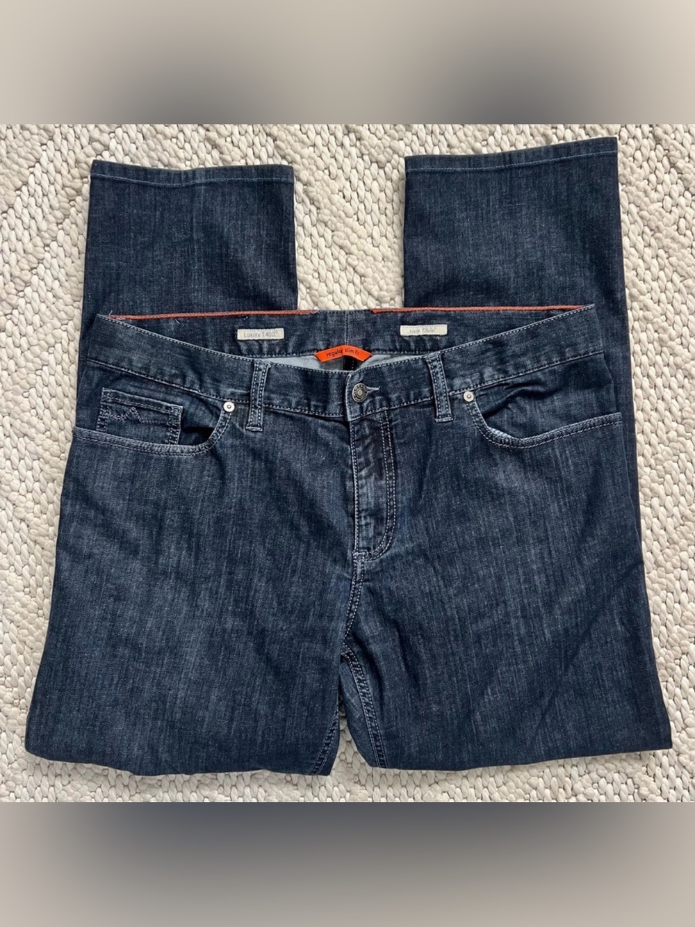 ALBERTO Regular Slim Fit Jeans Light Denim T400 35 x 28 EUC